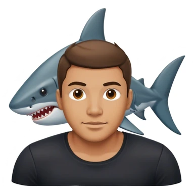Manusia hiu dengan baju hitam  sticker