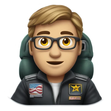 Martin Apprich sitting in a jet cockpit  sticker