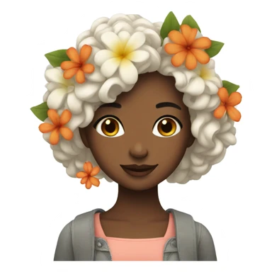 Beautiful girl with flowers sticker