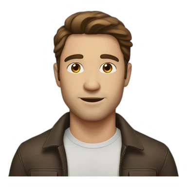 Attractive Man with middle part brown hair sticker