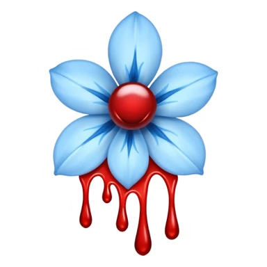 light blue flower bleeding blood sticker