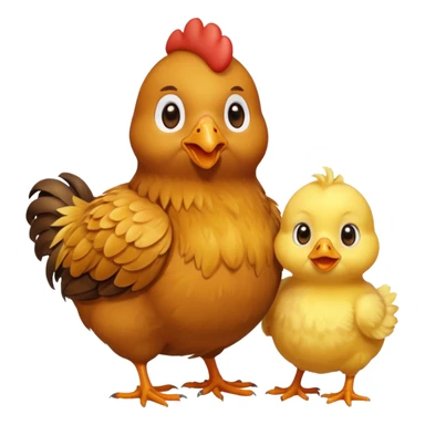 Chicken with chicks  sticker