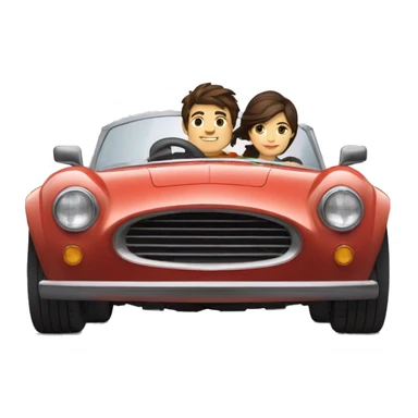 Brunette-boy-and-brunette-girl-roadster-car-driving sticker