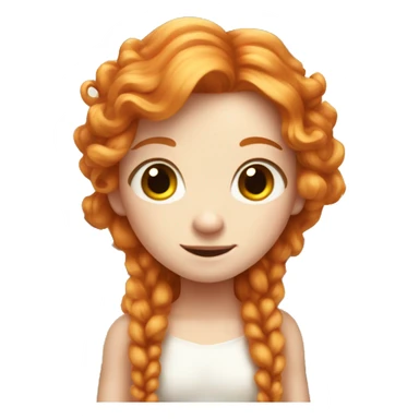 a white skin fairy, long ginger hair and wings sticker