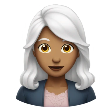 heart shape face white hair lady sticker