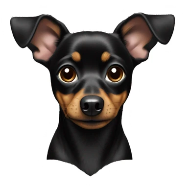 Fully Black chiweenie dog sticker