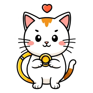 Cat giving a ring sticker