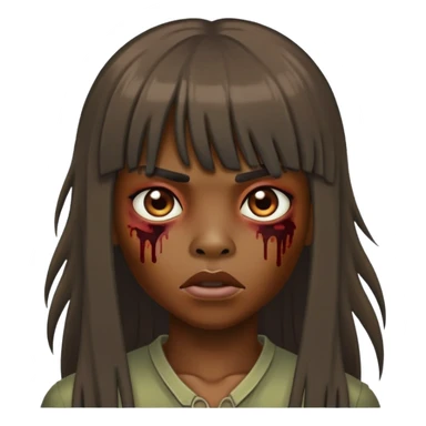 zumbi com cabelo longo e franja sticker
