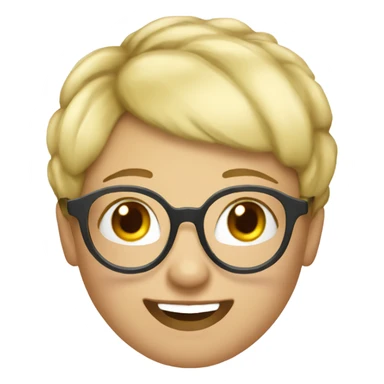 Cheeky woman with blonde pixie cut and glasses winking  sticker