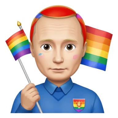 putin with pride flag sticker