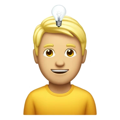blond man with a lightbulb on his head sticker
