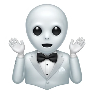 A ghost with a bowtie sticker