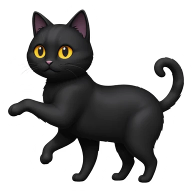 Black cat spinning sticker