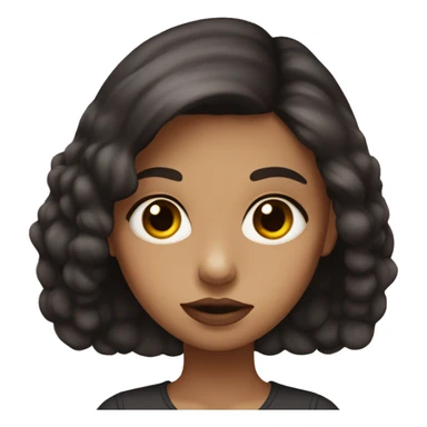 Girl,with big eyes,dark brown hair and medium size lips  sticker