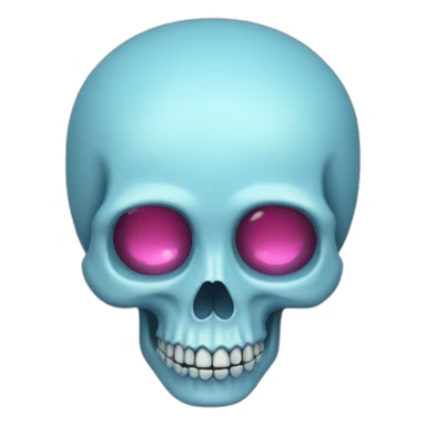 light blue skull with a pink halo sticker