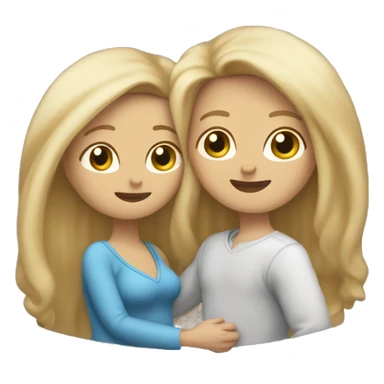 An emoji of a mother with long, flowing blonde hair standing confidently, next to her husband. In her arms, or in front of them, is a baby boy, representing a happy and loving family sticker