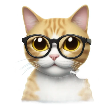 Cat hitting ghost with a vape and cool glasses on sticker