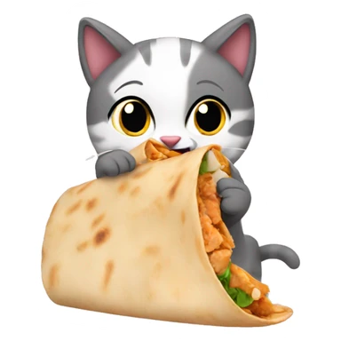 Cat eating pita wrap sticker