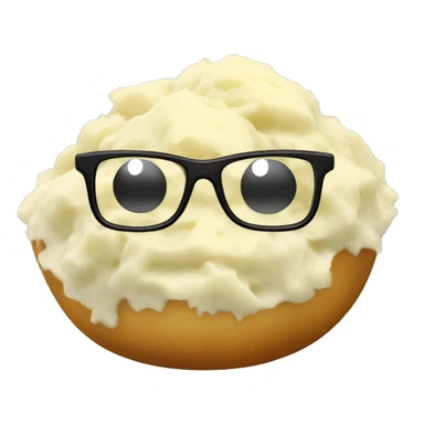 Mashed potatoes with glasses sticker