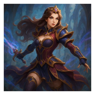 Guinevere from Mobile Legends Bang Bang, dynamic pose, detailed costume, fantasy hero, vibrant colors sticker