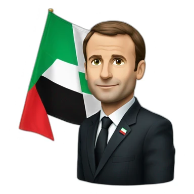 Macron avec le drapeau de la palestine sticker