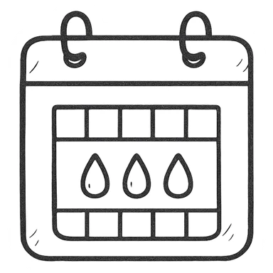 hand-drawn outlined period calendar icon, sketchy look sticker