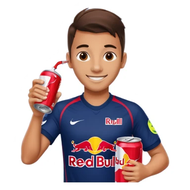 Red bull energy drink imogi for soccer players sticker