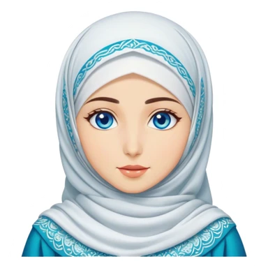 Turkish beautiful finish Konya girl blue eyes with hijab and wave dress sticker