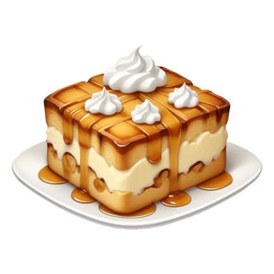 Maple bread pudding with powdered sugar sticker