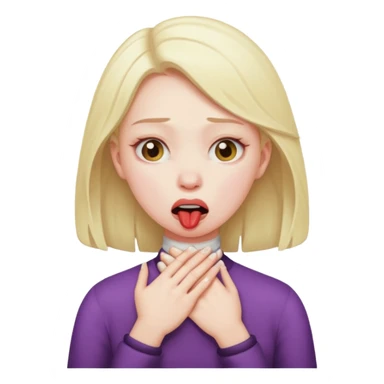 girl choking herself￼ sticker