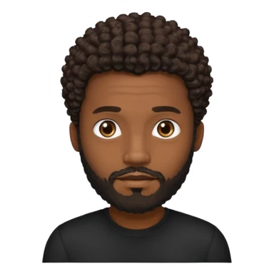 Dark brown skin man with a light beard and a curly   fade haircut with dark brown eyes sticker