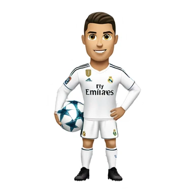 Full image Cristiano Ronaldo Real Madrid standing with the ball sticker