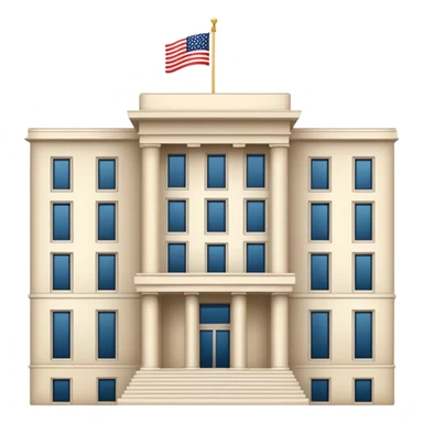 US Embassy building.  looks realistic. Not a painting, just a building sticker