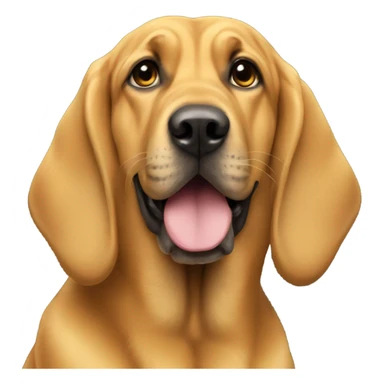 A yellow emoji with a BLOODHOUNDS face. sticker