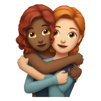 Female Red head hugging latina female sticker