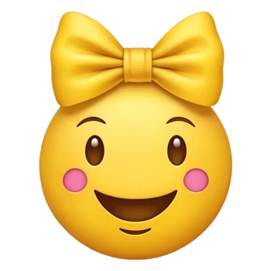 original happy emoji with bow sticker