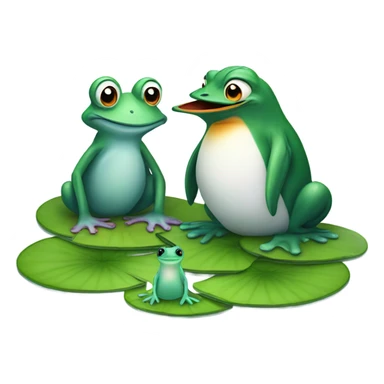 frogs and penguin  sticker