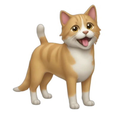 Un chat sur un chien sticker