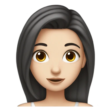 white girl with dark hair goes to bed sticker