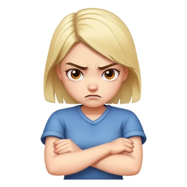 angry girl with crossed arms  sticker