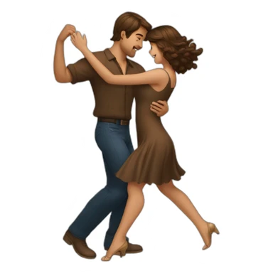 brown hair couple dancing boogie sticker