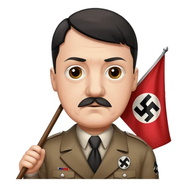 HITLER holding a nazi flag pls sticker