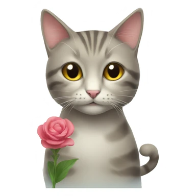 CAT With a flower  sticker