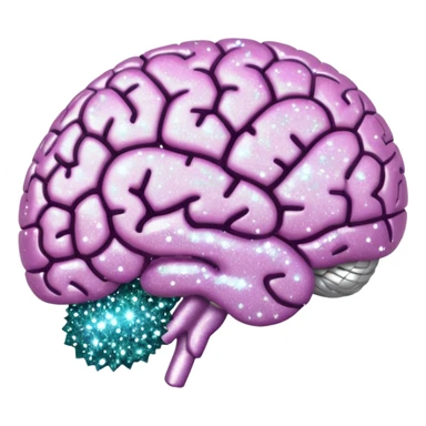 glitter white brain sticker