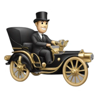 A man riding the rolls royal car sticker