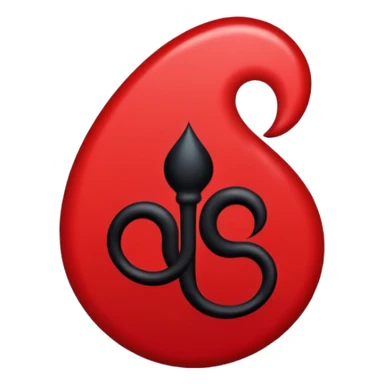 iOS sticker, dark mark, black shape, red dot, minimal sticker