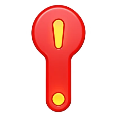 exclamation point ❗️, minimalistic 3d red neon glowing transparent sticker