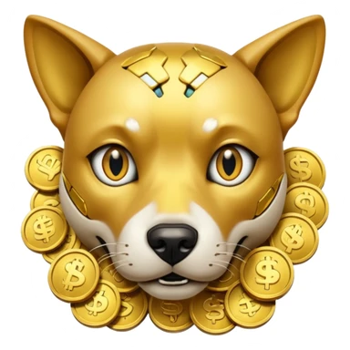 i want to create a dog cyberdog like from cyberpunk with one cyberpunky eye and he looks greedy with golden coins sticker