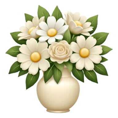flower arrangements in a cream and white bouquet sticker