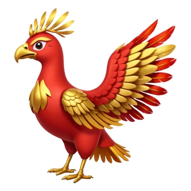 Pokemon red and green legendary Ho-Oh sticker